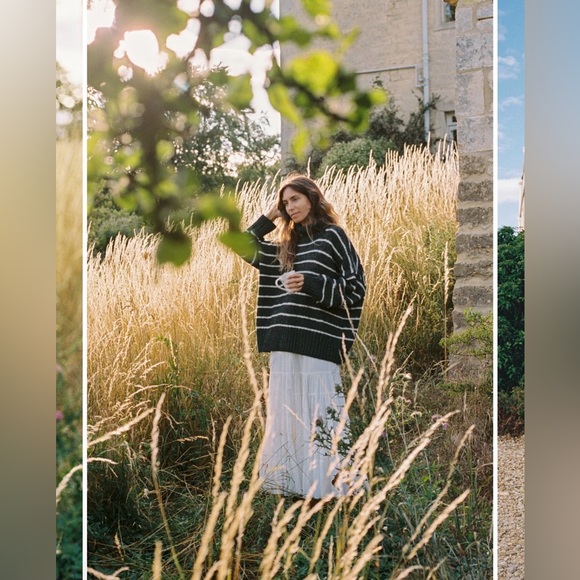 Christy Dawn The Ingrid Sweater in Basil Green Striped Rare Sold Out size M/L - Picture 2 of 7